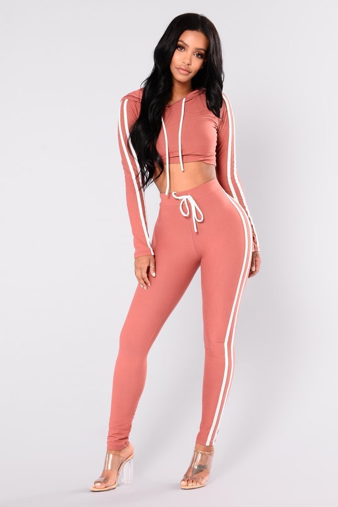Women Ladies Tracksuit Crop Top Hoodies Sweatshirt Pants Sets Slim Wear Casual Suit - Image 6