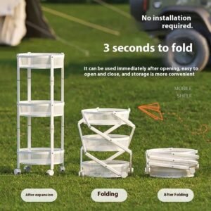 Folding Racks Multi-layer Fruit And Vegetable Snack Storage Trolley